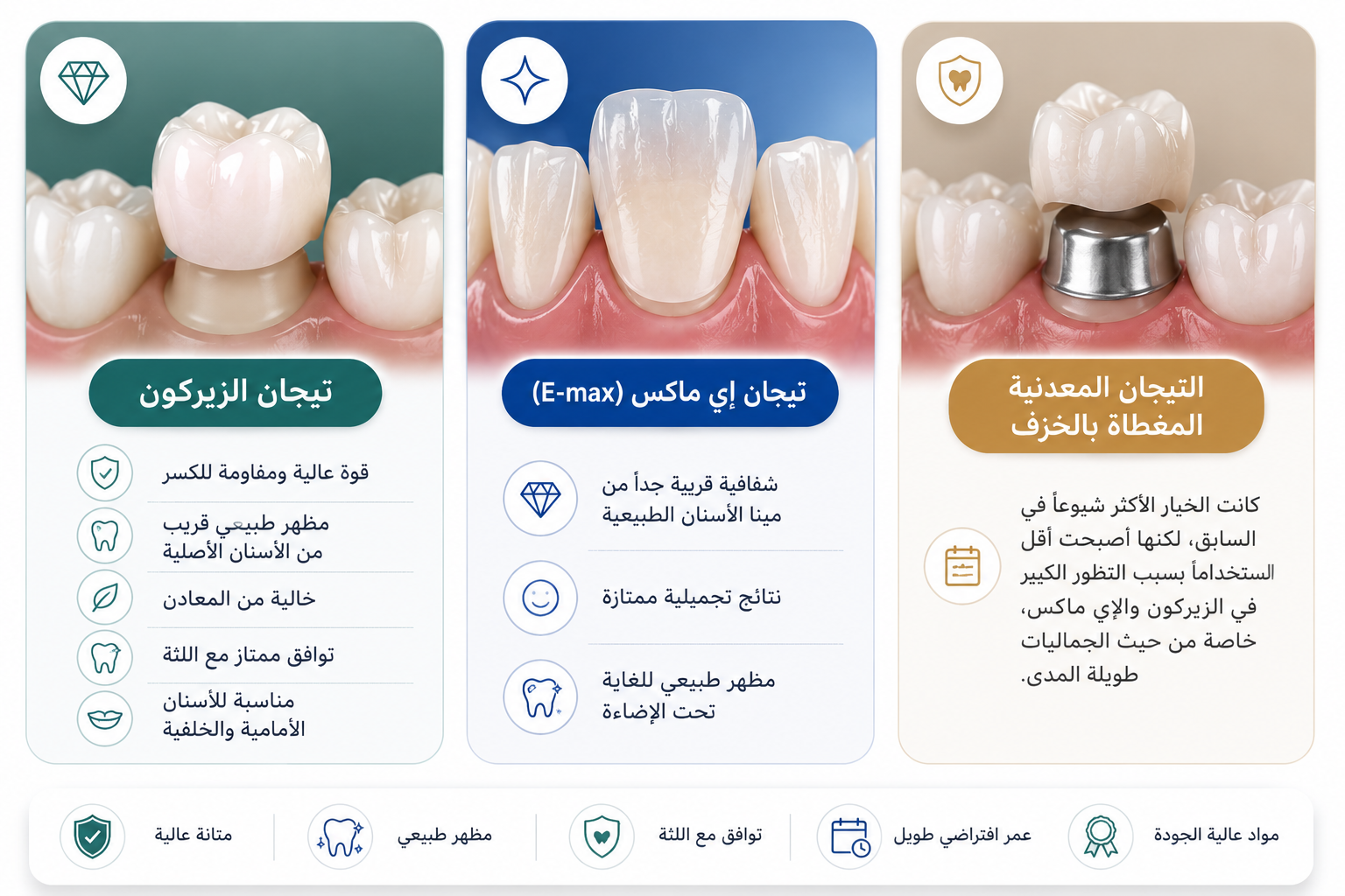 أنواع تيجان الأسنان في تركيا - Care Bridge US