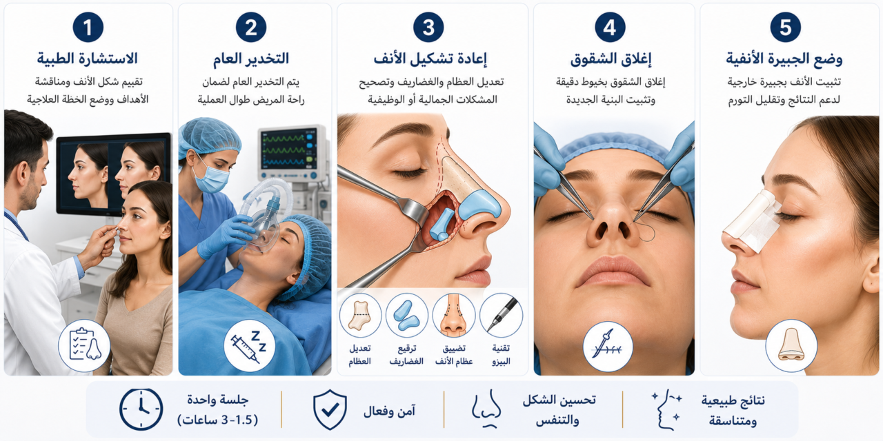 خطوات عملية تجميل الأنف في تركيا - Care Bridge