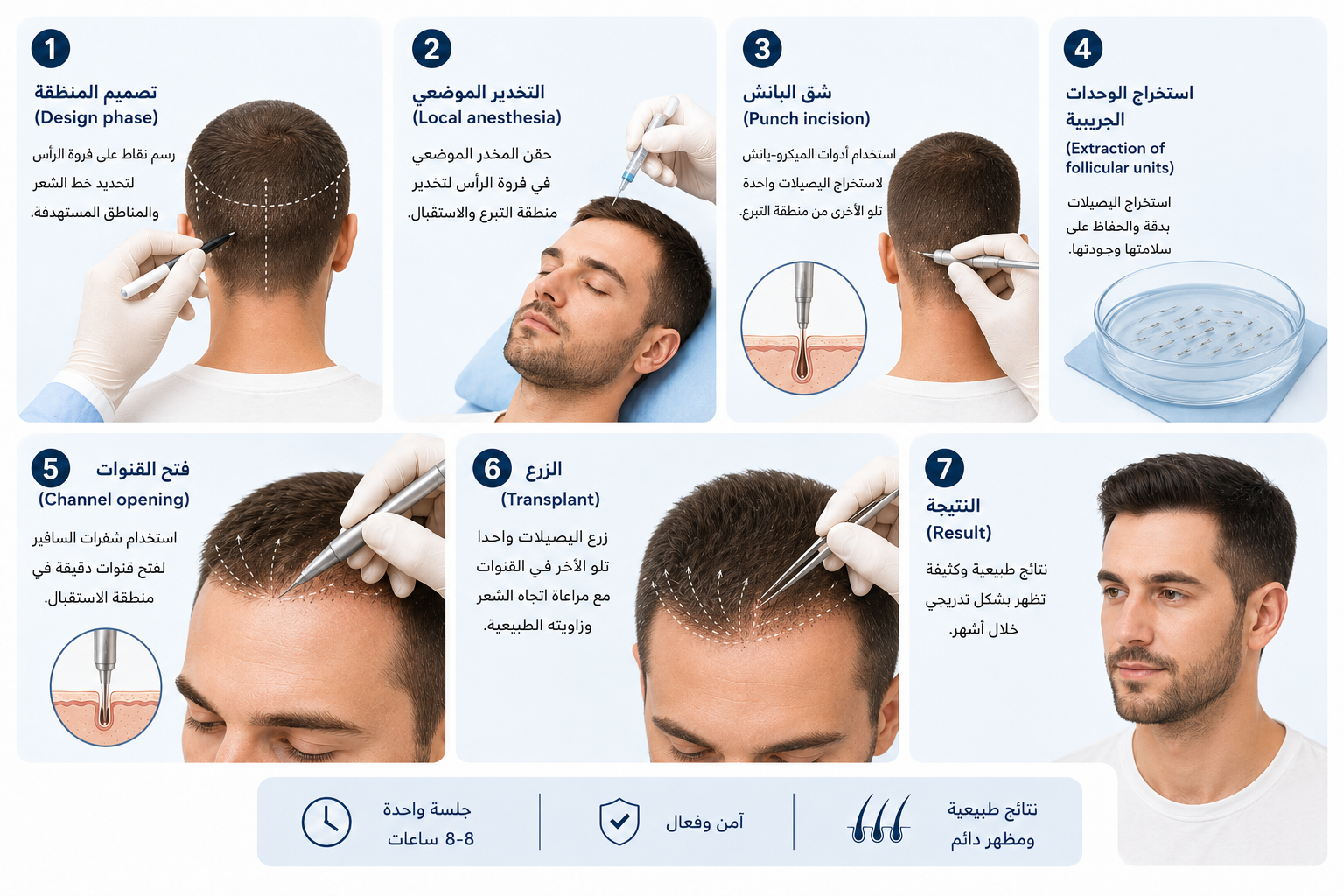 زراعة الشعر بتقنية FUE سفير في تركيا